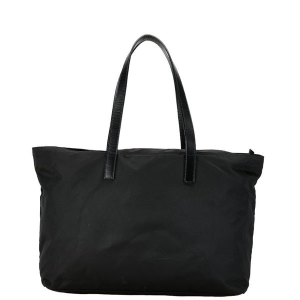 プラダ 三角ロゴプレート テスート トートバッグ ハンドバッグ ブラック ナイロン レザー レディース PRADA 【中古】