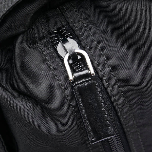 プラダ 三角ロゴプレート テスート トートバッグ ハンドバッグ ブラック ナイロン レザー レディース PRADA 【中古】