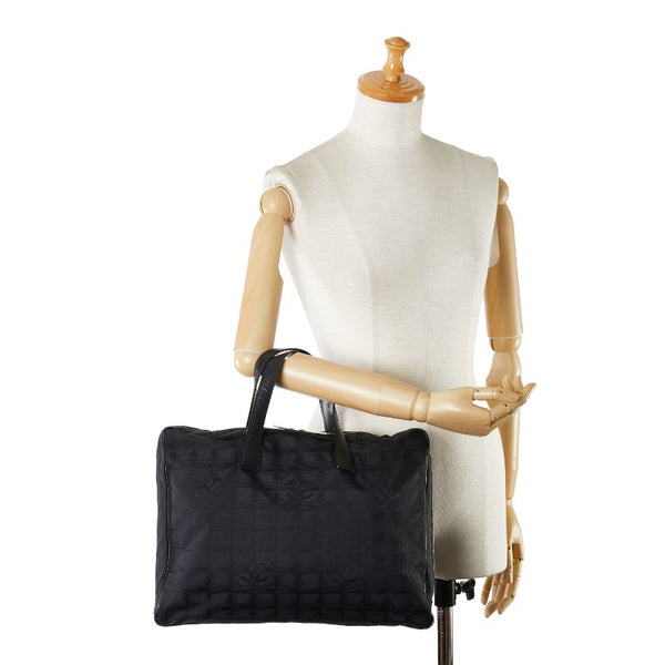 シャネル ココマーク ニュートラベルライン トートバッグ ショルダーバッグ ブラック キャンバス レザー レディース CHANEL 【中古】