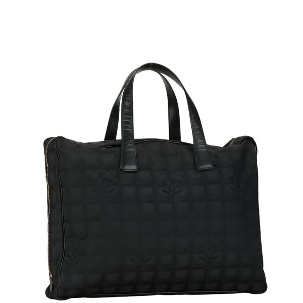 シャネル ココマーク ニュートラベルライン トートバッグ ショルダーバッグ ブラック キャンバス レザー レディース CHANEL 【中古】