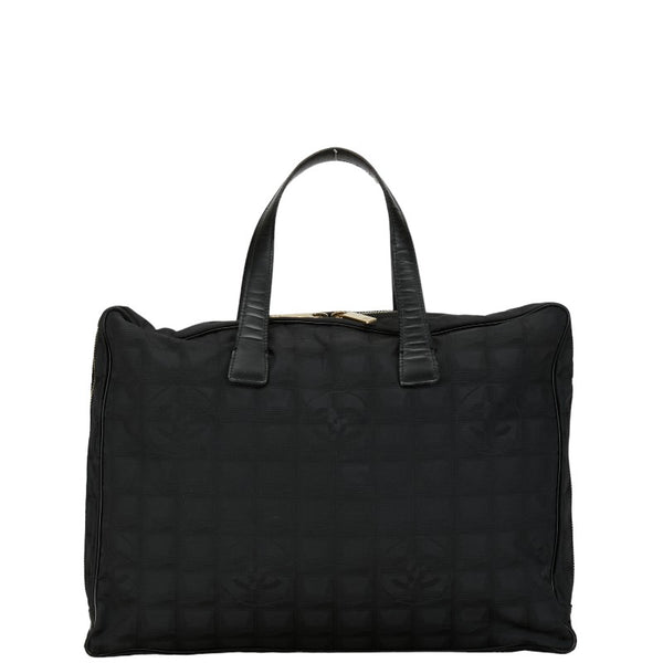 シャネル ココマーク ニュートラベルライン トートバッグ ショルダーバッグ ブラック キャンバス レザー レディース CHANEL 【中古】