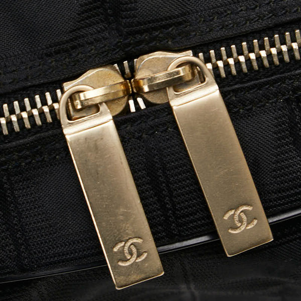 シャネル ココマーク ニュートラベルライン トートバッグ ショルダーバッグ ブラック キャンバス レザー レディース CHANEL 【中古】