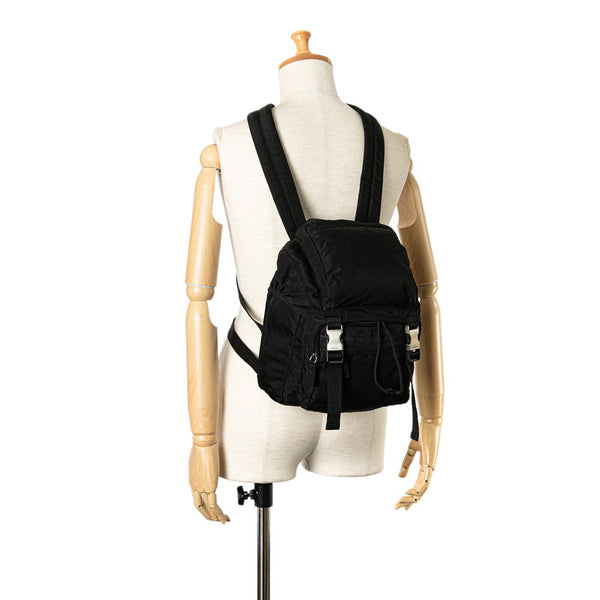 プラダ 三角ロゴプレート リュック バックパック ブラック ナイロン レディース PRADA 【中古】