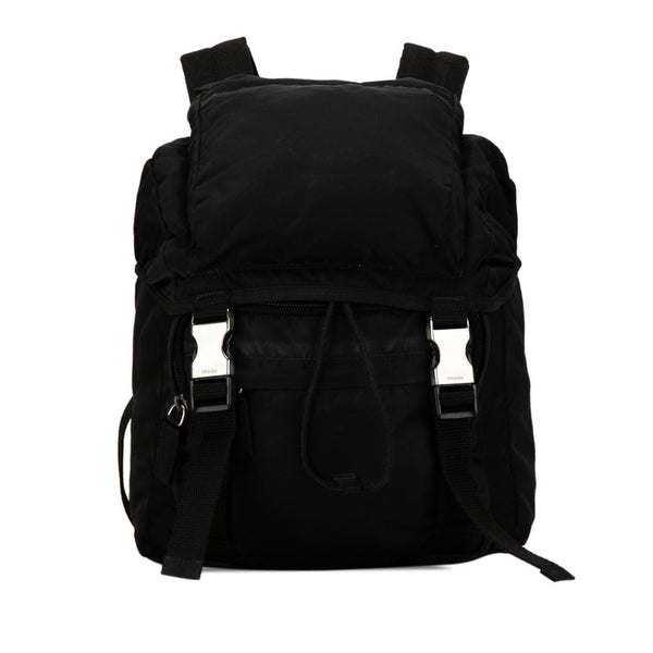 プラダ 三角ロゴプレート リュック バックパック ブラック ナイロン レディース PRADA 【中古】