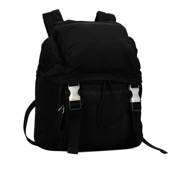 プラダ 三角ロゴプレート リュック バックパック ブラック ナイロン レディース PRADA 【中古】