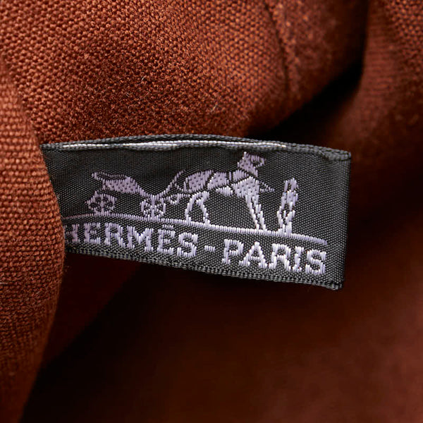 エルメス フールトゥMM ハンドバッグ トートバッグ ブラウン ブルー キャンバス レディース HERMES 【中古】