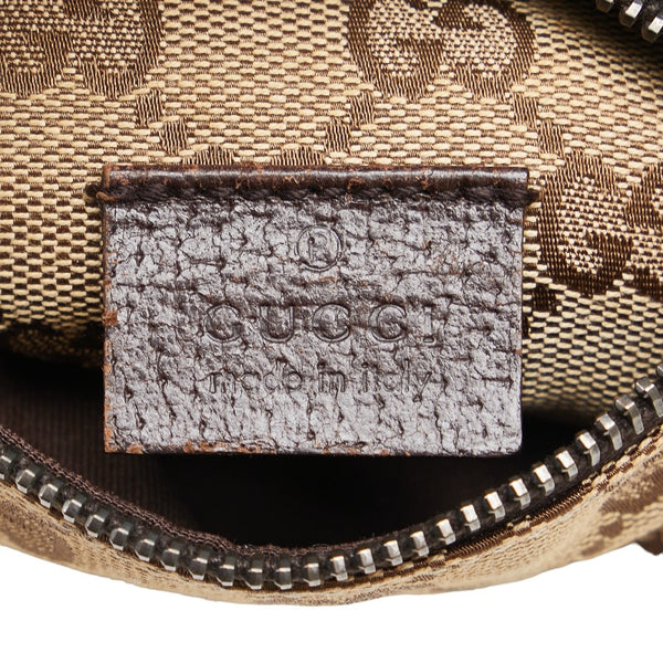 グッチ GGキャンバス ボディバッグ ウエストバッグ 28566 ベージュ ブラウン キャンバス レザー レディース GUCCI 【中古】