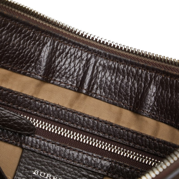 バーバリー ノバチェック 斜め掛け ショルダーバッグ グレージュ ブラウン ナイロン キャンバス レザー レディース BURBERRY 【中古】