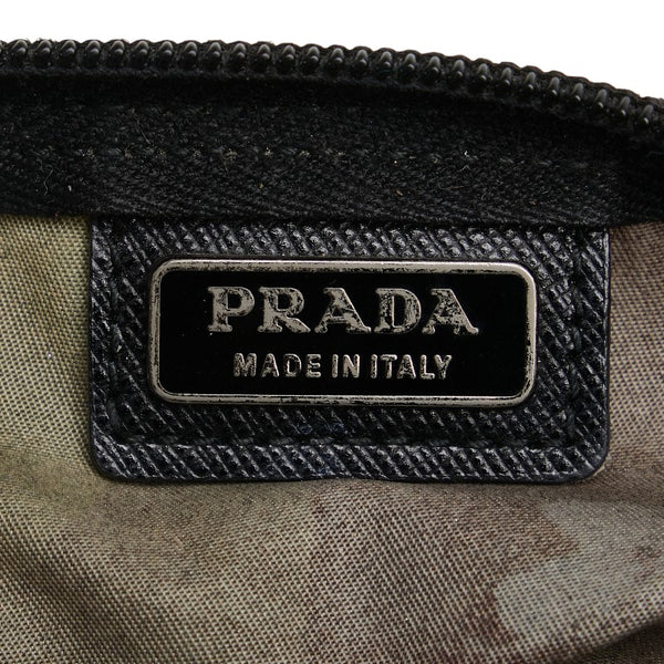 プラダ 三角ロゴプレート カモフラージュ 迷彩 ポーチ カーキ マルチカラー ナイロン レディース PRADA 【中古】