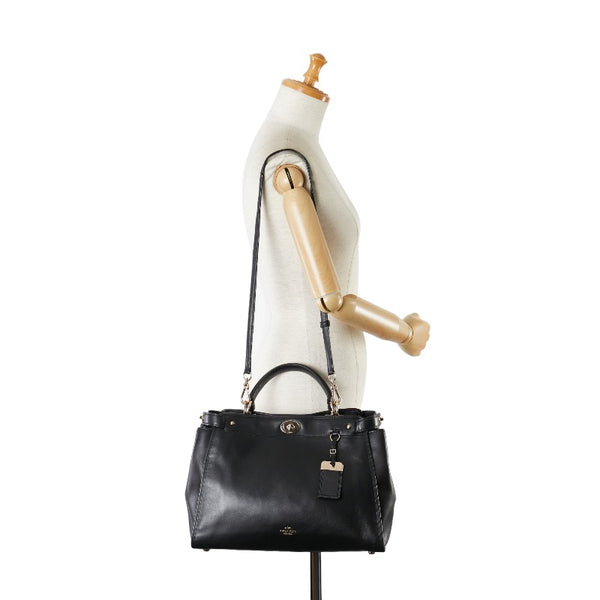 コーチ グラマシー サッチェル ハンドバッグ ショルダーバッグ 2WAY 33549 ブラック レザー レディース COACH 【中古】