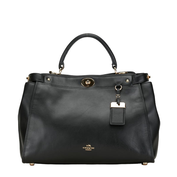 コーチ グラマシー サッチェル ハンドバッグ ショルダーバッグ 2WAY 33549 ブラック レザー レディース COACH 【中古】