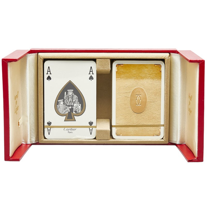 カルティエ トランプ カード 2組セット ホワイト レッド 紙 レディース CARTIER 【中古】