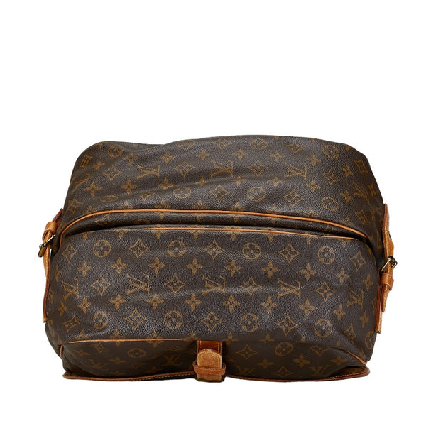 ルイ ヴィトン モノグラム ソミュール35 ショルダーバッグ M42254 ブラウン PVC レザー レディース LOUIS VUITTON 【中古】