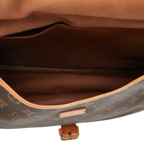 ルイ ヴィトン モノグラム ソミュール35 ショルダーバッグ M42254 ブラウン PVC レザー レディース LOUIS VUITTON 【中古】
