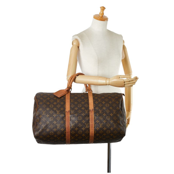 ルイ ヴィトン モノグラム キーポル50 ボストンバッグ M41426 ブラウン PVC レザー レディース LOUIS VUITTON 【中古】