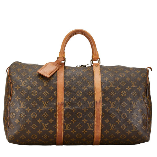 ルイ ヴィトン モノグラム キーポル50 ボストンバッグ M41426 ブラウン PVC レザー レディース LOUIS VUITTON 【中古】