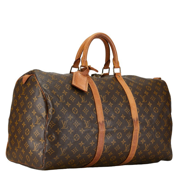 ルイ ヴィトン モノグラム キーポル50 ボストンバッグ M41426 ブラウン PVC レザー レディース LOUIS VUITTON 【中古】