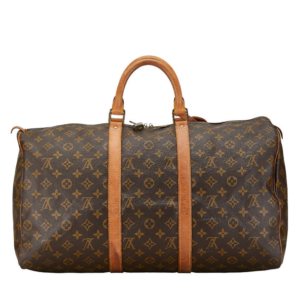 ルイ ヴィトン モノグラム キーポル50 ボストンバッグ M41426 ブラウン PVC レザー レディース LOUIS VUITTON 【中古】