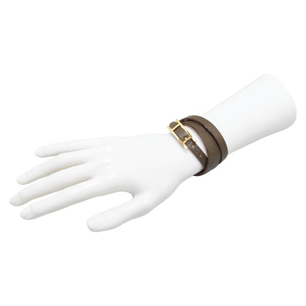 エルメス アピ3 ブレスレット ブラウン レザー レディース HERMES 【中古】