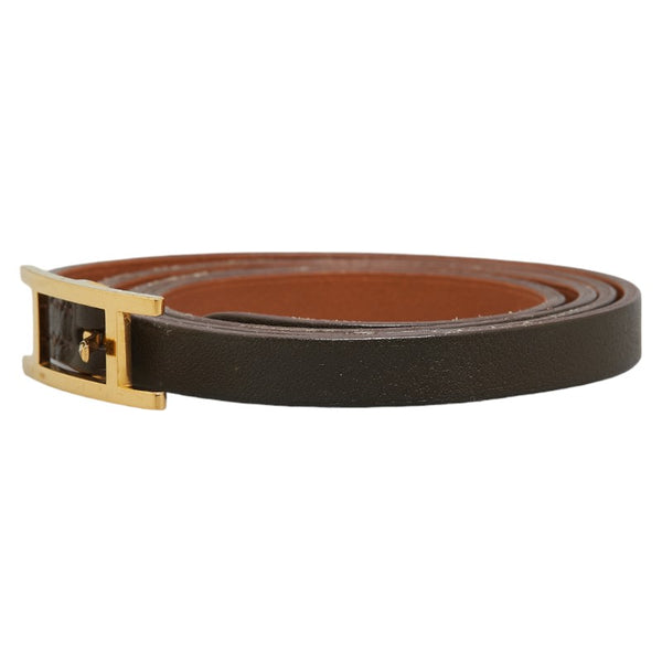 エルメス アピ3 ブレスレット ブラウン レザー レディース HERMES 【中古】