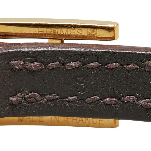 エルメス アピ3 ブレスレット ブラウン レザー レディース HERMES 【中古】