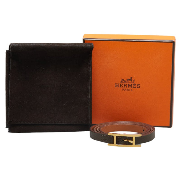 エルメス アピ3 ブレスレット ブラウン レザー レディース HERMES 【中古】