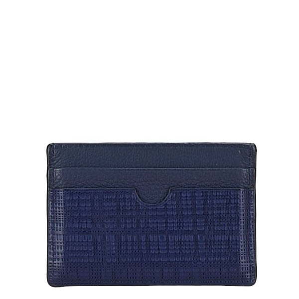ロエベ リピートアナグラム カードケース ネイビー レザー レディース LOEWE 【中古】