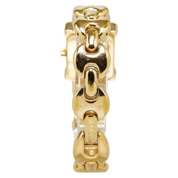 グッチ 腕時計 1800L クオーツ ホワイト文字盤 メッキ レディース GUCCI 【中古】