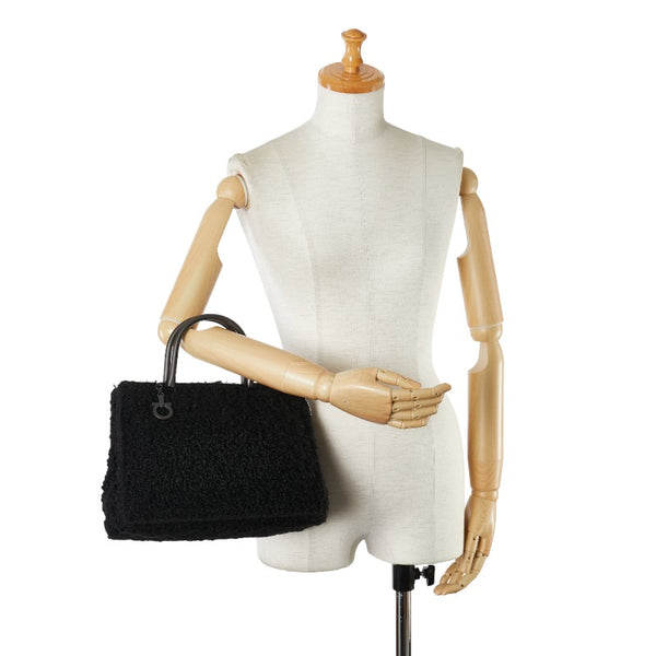 サルヴァトーレフェラガモ ガンチーニ ハンドバッグ ブラック ムートン レディース Salvatore Ferragamo 【中古】