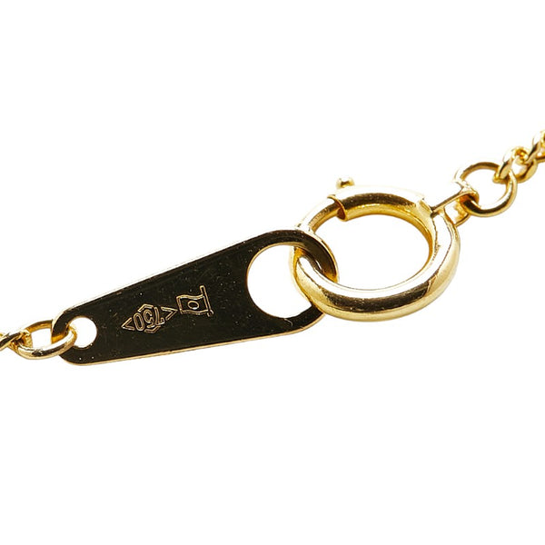 K18YG イエローゴールド ルビー0.41ct ダイヤ0.60ct ハートモチーフ ネックレス レディース 【中古】