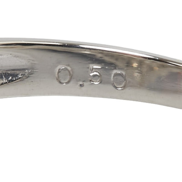 Pt900 プラチナ ダイヤ0.50ct Ｖ字リング 指輪 レディース 12号 【中古】
