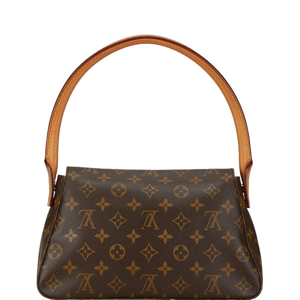 ルイ ヴィトン モノグラム ミニルーピング ショルダーバッグ ハンドバッグ M51147 ブラウン PVC レザー レディース LOUIS VUITTON 【中古】