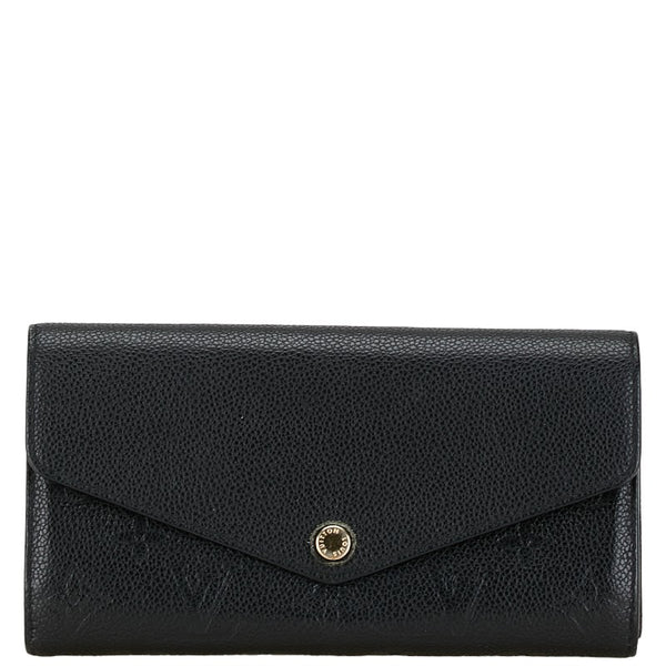 ルイ ヴィトン モノグラム アンプラント ポルトフォイユ サラ 長財布 M61182 ノワール ブラック レザー レディース LOUIS VUITTON 【中古】
