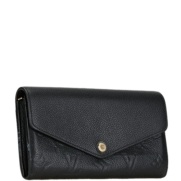 ルイ ヴィトン モノグラム アンプラント ポルトフォイユ サラ 長財布 M61182 ノワール ブラック レザー レディース LOUIS VUITTON 【中古】