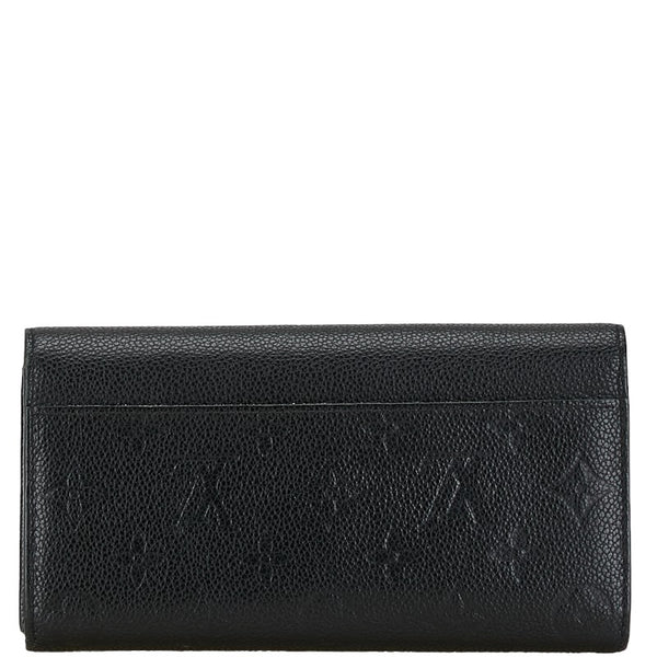 ルイ ヴィトン モノグラム アンプラント ポルトフォイユ サラ 長財布 M61182 ノワール ブラック レザー レディース LOUIS VUITTON 【中古】