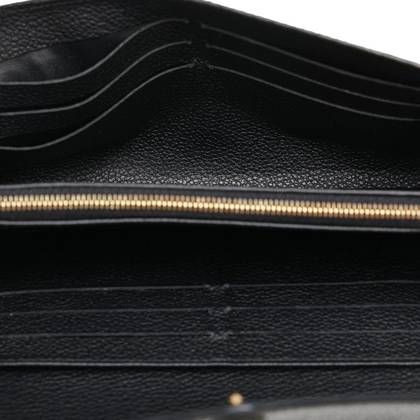 ルイ ヴィトン モノグラム アンプラント ポルトフォイユ サラ 長財布 M61182 ノワール ブラック レザー レディース LOUIS VUITTON 【中古】