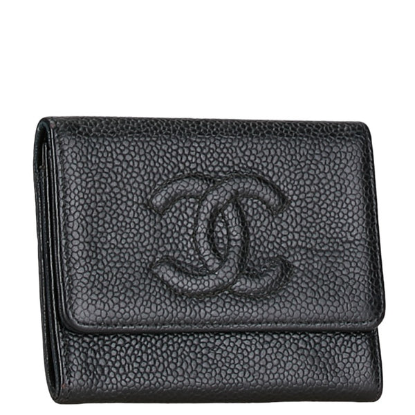 シャネル ココマーク カードケース 名刺入れ ブラック キャビアスキン レディース CHANEL 【中古】