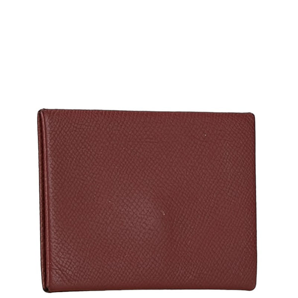 エルメス カルヴィ カードケース コインケース ルージュアッシュ ワインレッド ヴォーエプソン レディース HERMES 【中古】