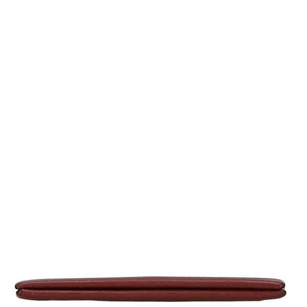 エルメス カルヴィ カードケース コインケース ルージュアッシュ ワインレッド ヴォーエプソン レディース HERMES 【中古】