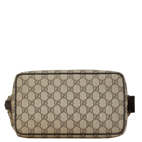 グッチ GGスプリーム ポーチ コスメティックポーチ 130652 ベージュ ブラウン PVC レザー レディース GUCCI 【中古】