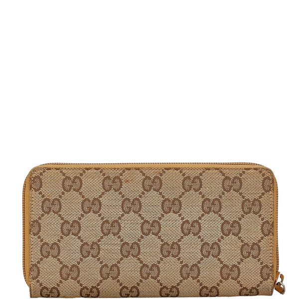 グッチ GGキャンバス 長財布 ラウンドファスナー 035.4276.2152 ブラウン キャンバス レディース GUCCI 【中古】