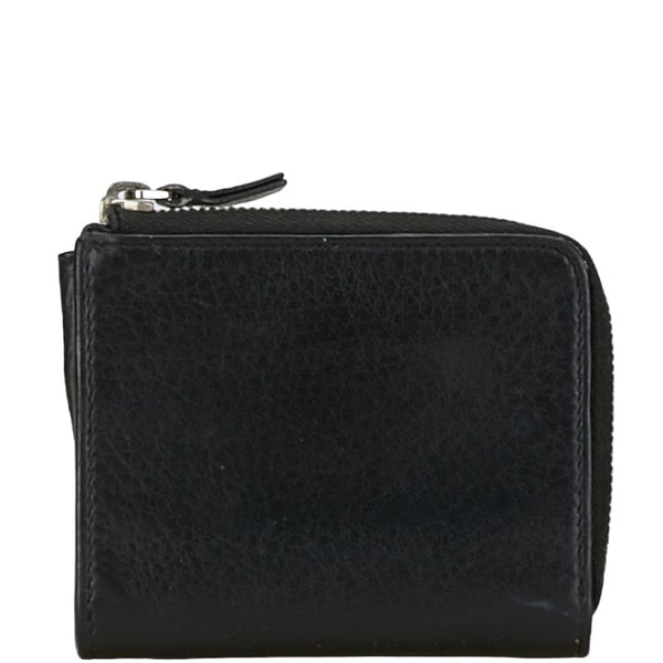 バレンシアガ エブリデイ L字ファスナー カードケース パスケース 505046 ブラック レザー レディース BALENCIAGA 【中古】