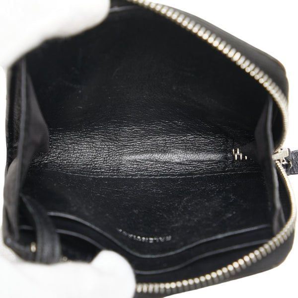 バレンシアガ エブリデイ L字ファスナー カードケース パスケース 505046 ブラック レザー レディース BALENCIAGA 【中古】