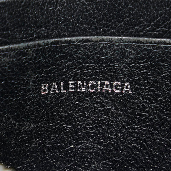 バレンシアガ エブリデイ L字ファスナー カードケース パスケース 505046 ブラック レザー レディース BALENCIAGA 【中古】