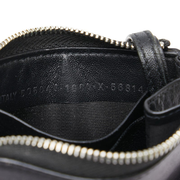 バレンシアガ エブリデイ L字ファスナー カードケース パスケース 505046 ブラック レザー レディース BALENCIAGA 【中古】