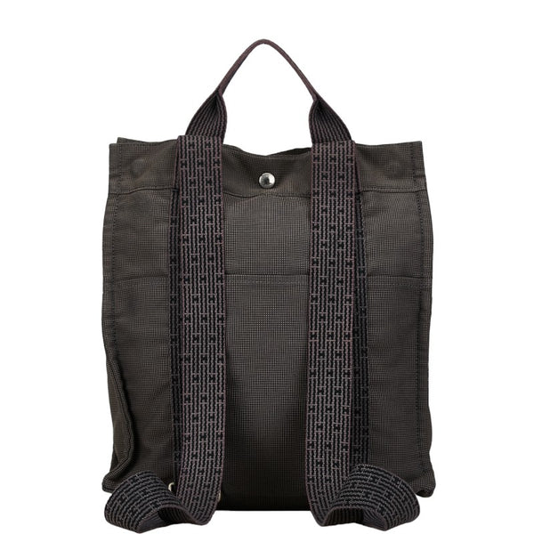 エルメス エールライン アド MM リュック バックパック グレー キャンバス レディース HERMES 【中古】