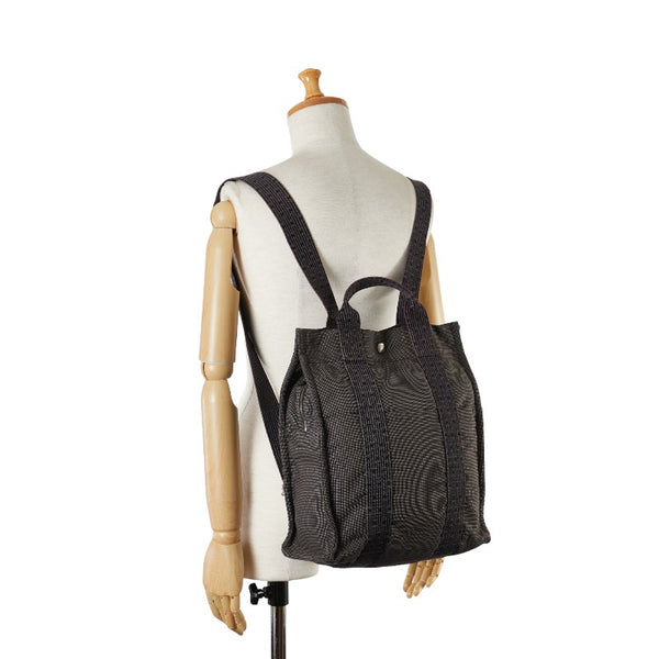 エルメス エールライン アド MM リュック バックパック グレー キャンバス レディース HERMES 【中古】