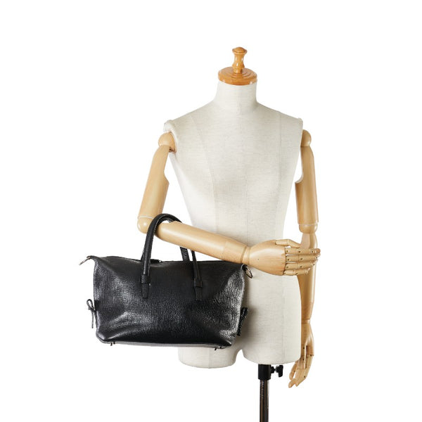 ロエベ ロゴ ハンドバッグ トートバッグ ブラック レザー レディース LOEWE 【中古】