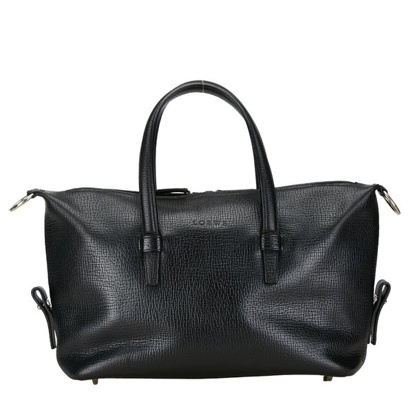 ロエベ ロゴ ハンドバッグ トートバッグ ブラック レザー レディース LOEWE 【中古】