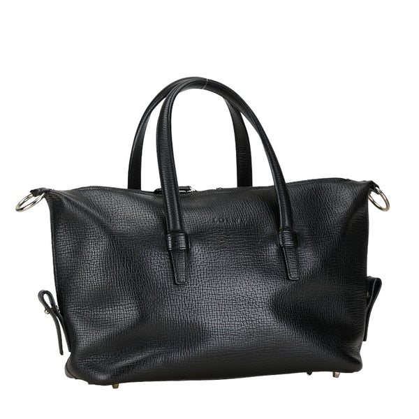 ロエベ ロゴ ハンドバッグ トートバッグ ブラック レザー レディース LOEWE 【中古】
